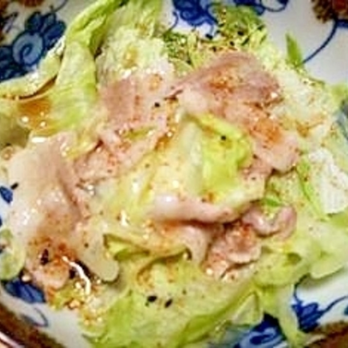 豚薄切り肉とレタスの重ね蒸し レンジでカンタン!